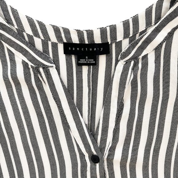 SANCTUARY Striped Sleeveless Tie Front Tank with Back Slit - Small - Picture 2 of 3